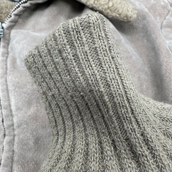 Vintage Bomber Jacket Coat Taupe Gray Westwind USA Size Large 80s Faux Shearling - Picture 7 of 10